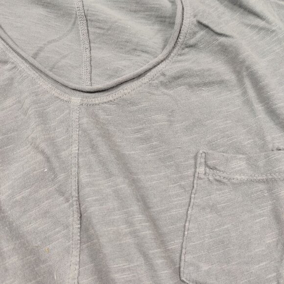 Left of Center XS Gray V-Neck Tee USA Made Anthropologie Pocket Capsule Wardrobe - Picture 13 of 14